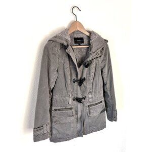 BNCI Grey Fleece Lined Parka Jacket, Size Small